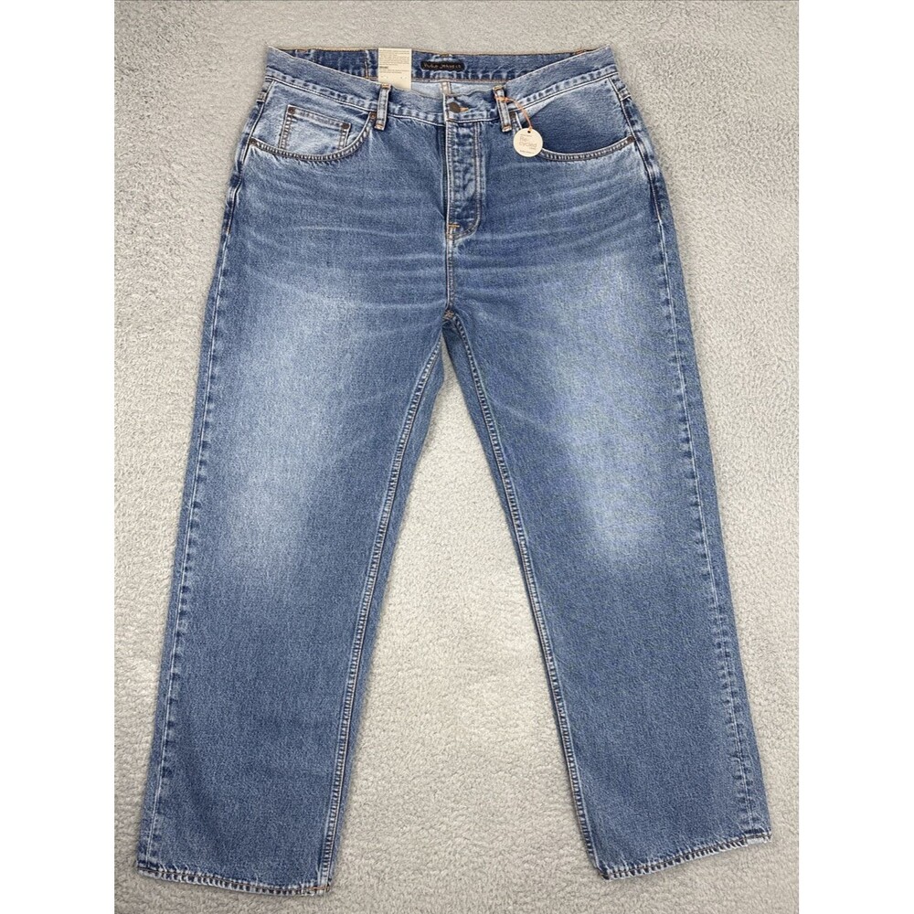 NWT NUDIE Tuff Tony Indigo Travel Loose Fit Blue Jeans Organic SZ 38 X 32